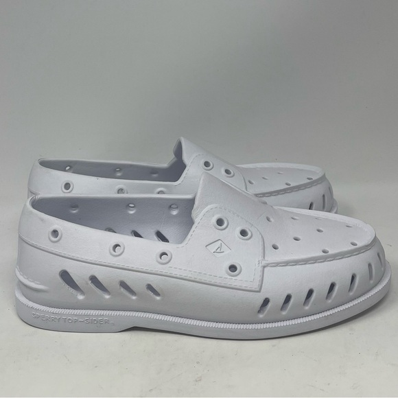 Sperry Authentic Original Float Boat Shoes Womens 8 Mens 6 White Slip On - Picture 1 of 14